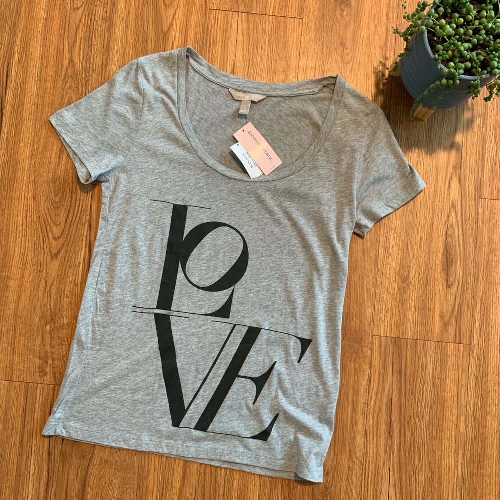 NWT Banana Republic Gray Love T-Shirt Small Petite